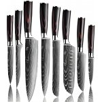 IZMAEL Sada kuchyňských nožů BL 21800 8 ks Černá Hnědá – Zboží Mobilmania