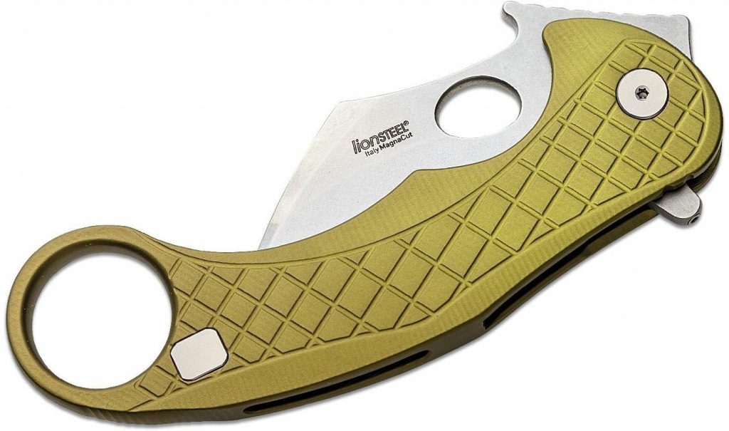 LionSTEEL LE1 A GS Karambit Handle Stonewash Blade