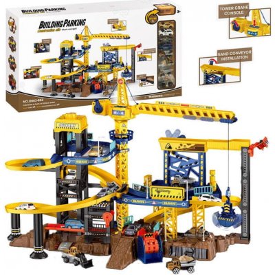 iMex Toys interaktivní garáž s jeřábem 80cm 2v1 Construction set 663-802 – Zboží Dáma