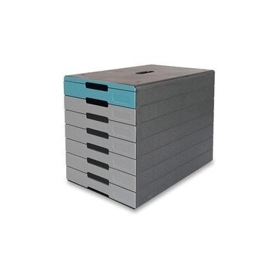 Durable Idealbox Plus 7 zásuvkový box 7 zásuvek šedo-modrý 776306 – Zboží Mobilmania