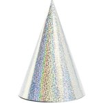 PartyDeco Párty kloboučky - holografické stříbrné 6ks – Zboží Dáma