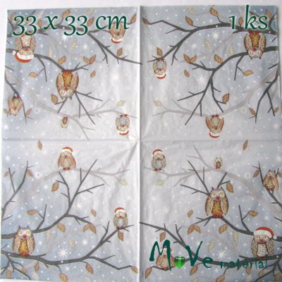 ubrousek na decoupage 33 x 33cm 1ks sovy – Zboží Mobilmania