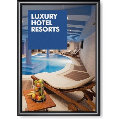Jansen Display Klaprám A2 ostrý roh profil 25 mm RAL 9005 černá, 451 x 625 mm – Zboží Živě