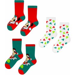 Frogies Detské ponožky Mickey 3 ks bílá zelená