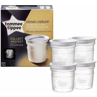 Tommee Tippee Sada nádobek pro uchovávání mlékae 4ks Transparentní – Zboží Dáma