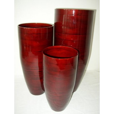 Axin Trading s.r.o. Bambusová váza klasik červená L