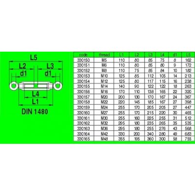 Napínák OKO/OKO kovaný, pozink M 42 DIN1480RR – Zboží Dáma