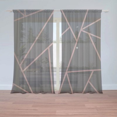 Záclony Růžové obrazce: 2 ks - 150x250 cm - Sablio – Hledejceny.cz