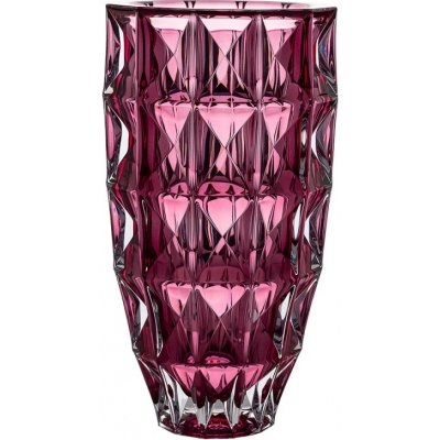 Crystal Bohemia KŘISTÁLOVÁ VÁZA BOHEMIA DIAMOND PINK 280 MM – Hledejceny.cz