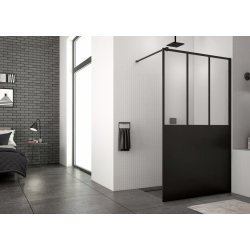 SanSwiss Ronal BlackLine Walk-In STR4P 90 cm, sklo 69