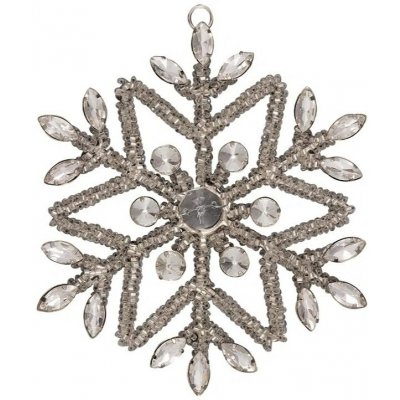 GREEN GATE Kovová vánoční ozdoba Snowflake Crystal Silver 12 cm, stříbrná barva, kov – Hledejceny.cz
