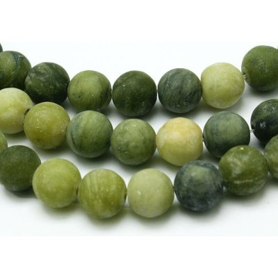 NUBIO Přírodní tajwanský nefrit - korálky, matné, zelené, 8 mm – Sleviste.cz