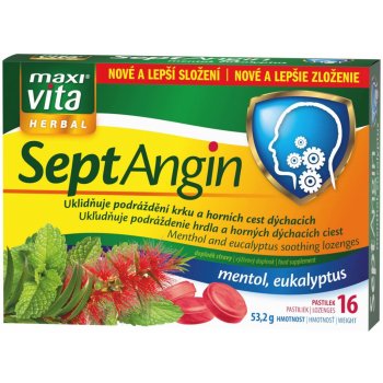 MaxiVita Herbal SeptAngin mentol a eukalyptus 16 pastilek