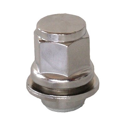 Matice na alu kola M14x1,5 s plochou podložkou, krček 18,5mm, klíč 21, výška 37,5 mm, uzavřená | Zboží Auto