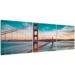Obraz- Golden Gate, San Francisco, třídílný 150x50 cm – Hledejceny.cz