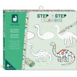 Janod Step by step Kreativní sada Kreslení krok za krokem Dinosauři – Hledejceny.cz
