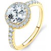 Prsteny Savicki zásnubní prsten This is Love žluté zlato bílý safír diamanty TIL 1 SZ Z