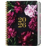 Baloušek Tisk David Lamino Twin wire A5 denní 2026 Pivoňky – Zboží Dáma