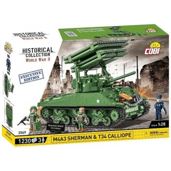 COBI 2569 WWII Americký raketomet Sherman M4A3 CALLIOPE T34