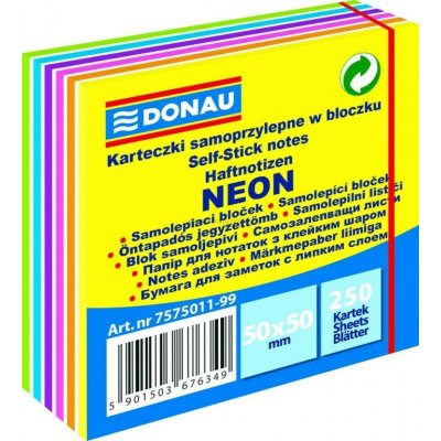 Samolepicí bloček DONAU, 50 x 50 mm, mix neonových barev – Hledejceny.cz