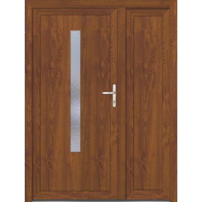 Soft Vchodové dveře AURORA zlatý dub/bílá 150x200 cm pravé – Zboží Mobilmania