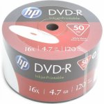 HP DVD-R 4,7GB 16x, printable, spindle, 50ks (69302) – Zboží Živě