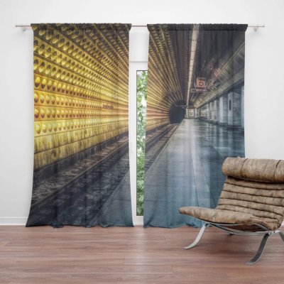 Závěsy Pražské metro: 2 ks - 140x250 cm - Sablio – Hledejceny.cz