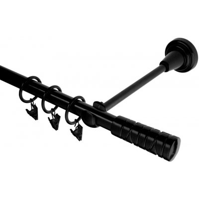 GARNÝŽE-HEBR Garnýž Torino černá jednoduchá 120 cm – Sleviste.cz