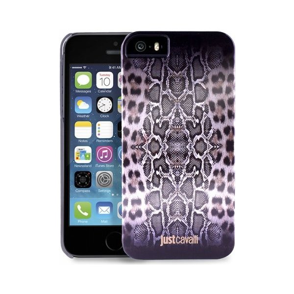 Pouzdro a kryt na mobilní telefon Pouzdro JUST CAVALLI Python Leopard Cover - iPhone SE / iPhone 5s / iPhone 5