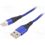 Akyga AK-USB-43 USB 2.0, USB A vidlice, USB C vidlice, niklovaný, 2m, modrý – Hledejceny.cz