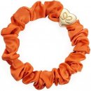 By Eloise London Gold Heart Silk Scrunchie barva Black