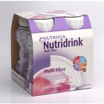 NUTRIDRINK MULTI FIBRE S PŘÍCHUTÍ JAHODOVOU POR SOL 4X200ML