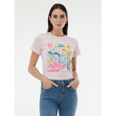 Orsay dámské tričko s potiskem světle růžové – Sleviste.cz