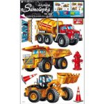 Anděl Přerov Samolepky na zeď stavební stroje 60x42cm – Zboží Dáma