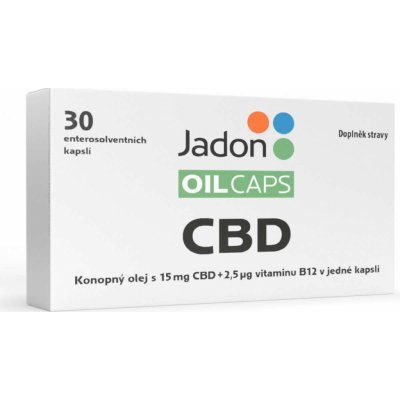 Jadon oil caps CBD kapsle s konopným olejem s 15 mg CBD a vitamínem B12 30 kapslí