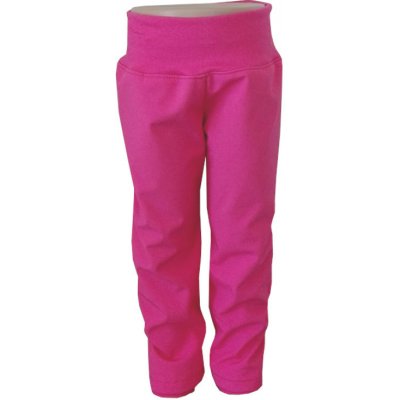 Dětské softshellové kalhoty bez kapes s fleecem tmavě růžové – Sleviste.cz
