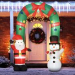 HOMCOM Nafukovací oblouk Santa Claus a sněhulák 245 cm – Hledejceny.cz