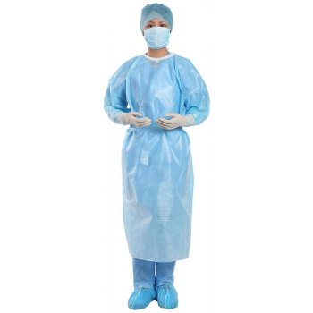MediCross Plášť izolační PP + PE 125 x 150 cm 10 ks modrý