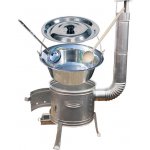 Kessel kotlík na guláš nerez 22 l INOX 0,8 mm kotlina nerez TOPLUX průměr 39 cm poklice nerez 33 cm INOX naběračka 350 ml a vařečka 50 cm TOPLUX – Sleviste.cz