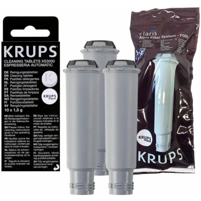 Krups F08801 Aqua Claris 3 ks + XS300010 čisticí tablety – Zboží Dáma
