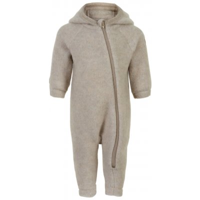 Merino overal na zip s oušky béžový Melange Offwhite Mikk Line – Zboží Dáma