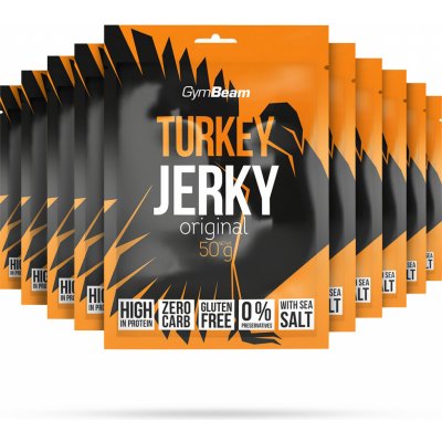 GymBeam Sušené maso Turkey Jerky originál 10 x 50 g – Zboží Dáma