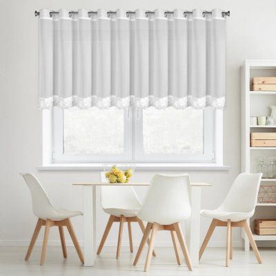 EUROFIRANY KRÁTKÁ ZÁCLONA NA KROUŽCÍCH LUISA 200X70 CM BÍLÁ – Hledejceny.cz