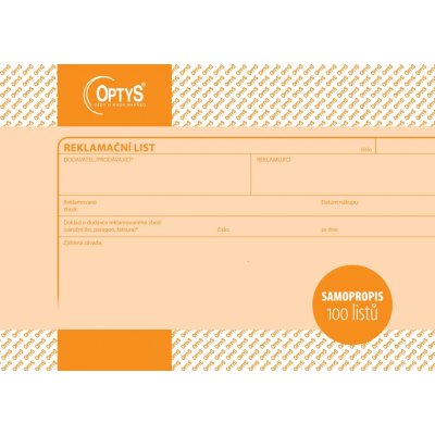 Optys 1254 Reklamační list A5 – Hledejceny.cz