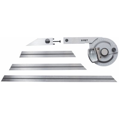 K-MET 1093 úhloměr s lupou a pravítky 80 150 195 300mm 251624 – Hledejceny.cz