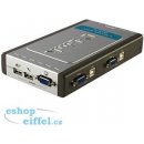 KVM přepínače D-Link DKVM-4U 4-Port KVM switch, USB, včetně 2 ks 1.8m kabelů