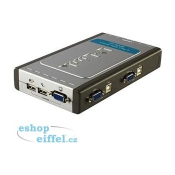 D-Link DKVM-4U 4-Port KVM switch, USB, včetně 2 ks 1.8m kabelů