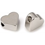 NUBIO Mosazný oddělovač srdce - platinové, 6.5x6.5x3mm – Zboží Mobilmania