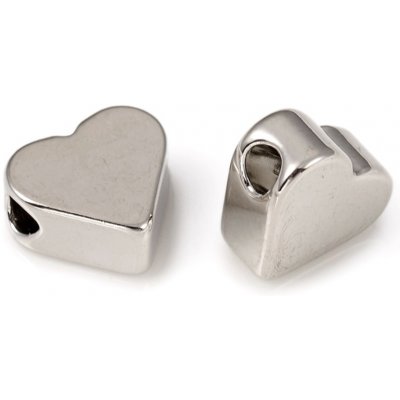 NUBIO Mosazný oddělovač srdce - platinové, 6.5x6.5x3mm – Zboží Mobilmania