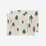 Goldea vánoční prostírání z pevné bavlny stromečky na režném 2ks 30x40cm – Zboží Mobilmania